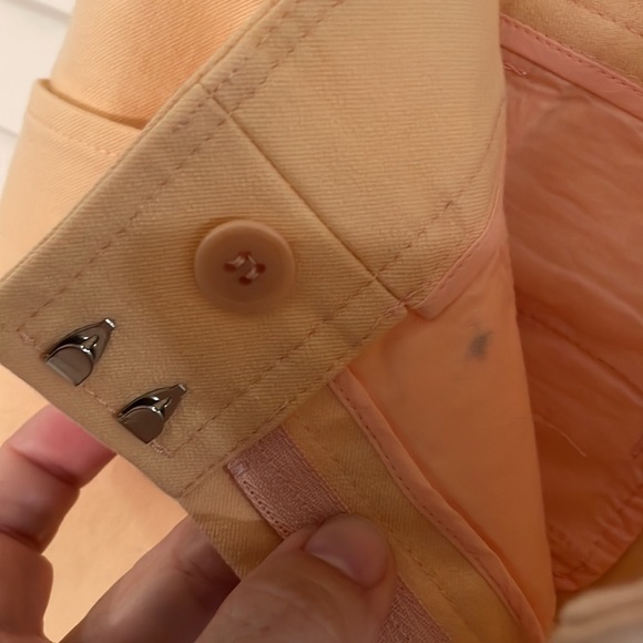 Lafayette 148 New York Bermuda Cantaloupe Melon Color Slit Pocket Shorts - Picture 5 of 10